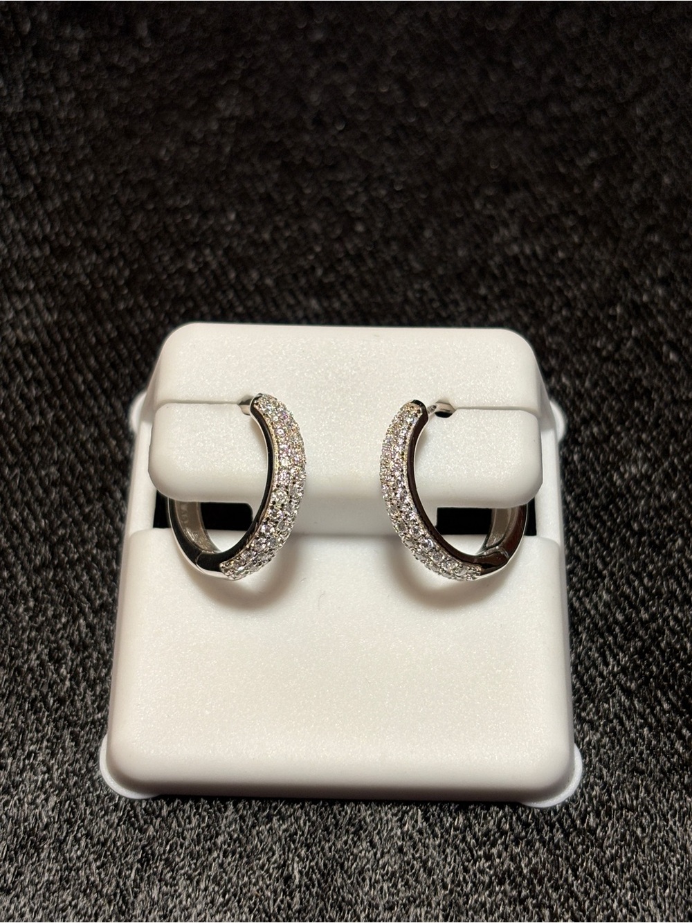 3.1mm .925 Sterling Silver 1ct. VVS Moissanite Pave’ Huggies